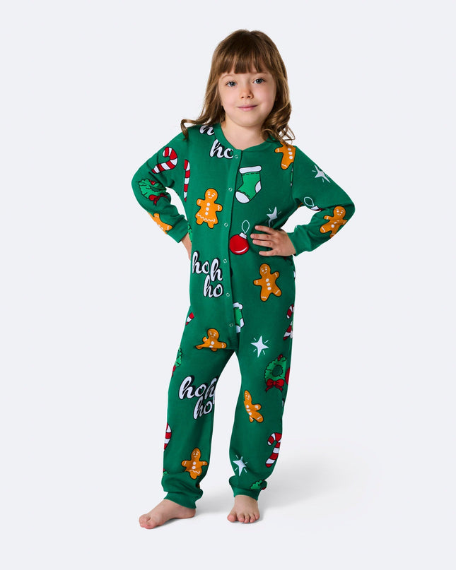 Kids' Green Hohoho Overall Christmas Pajamas