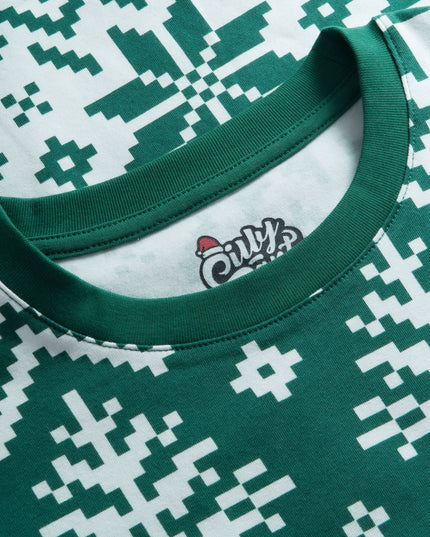 Kids' Green Knit Christmas Pajamas