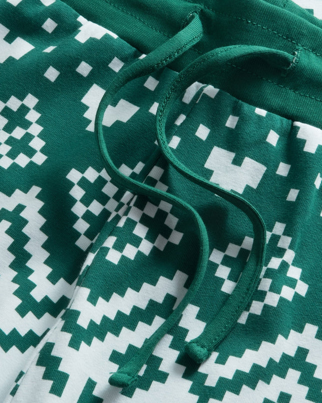 Kids' Green Knit Christmas Pajamas