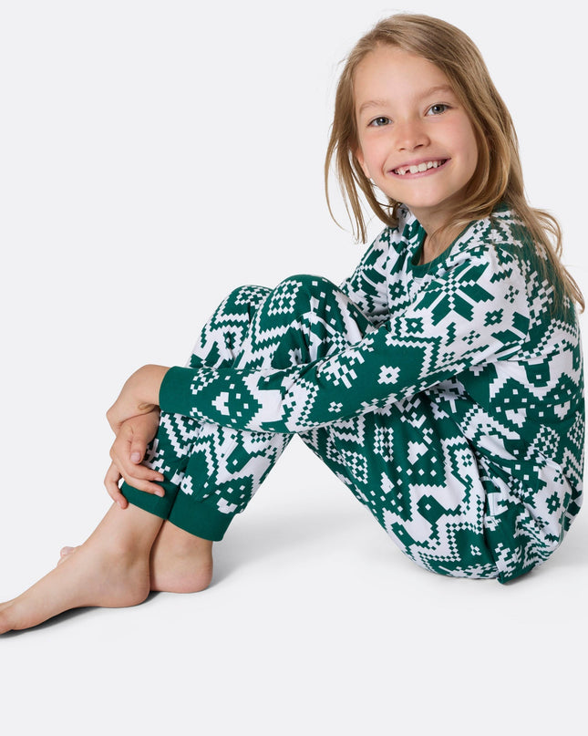 Kids' Green Knit Christmas Pajamas