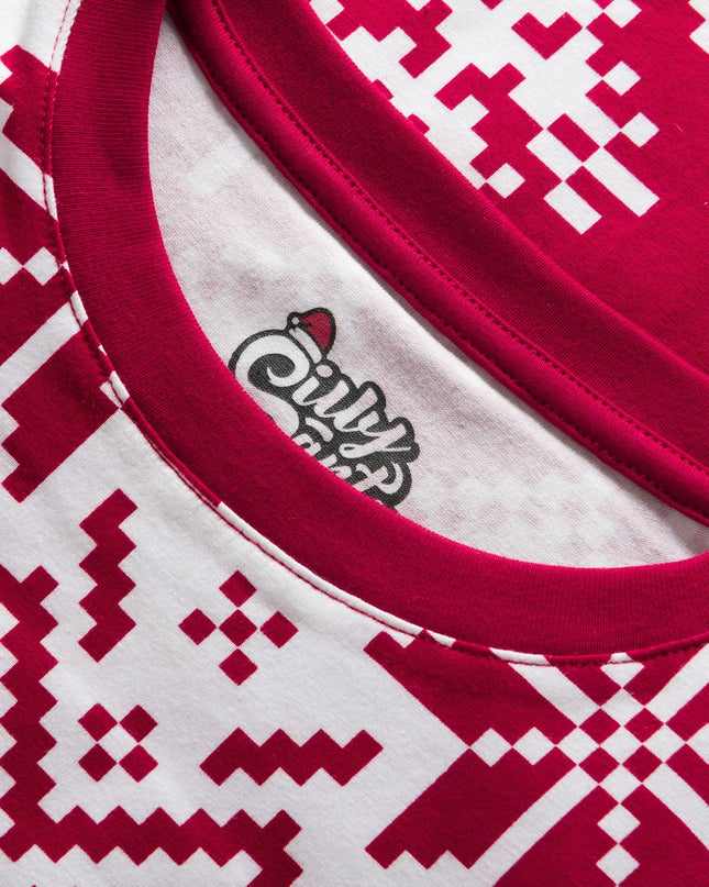 Roter Weihnachtsstrickpyjama für Kinder