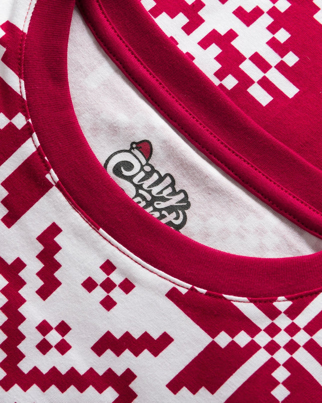 Roter Weihnachtsstrick-Weihnachtspyjama für die Familie