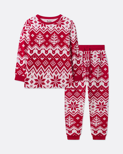Roter Weihnachtsstrickpyjama für Kinder