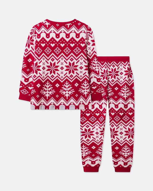 Roter Weihnachtsstrickpyjama für Kinder