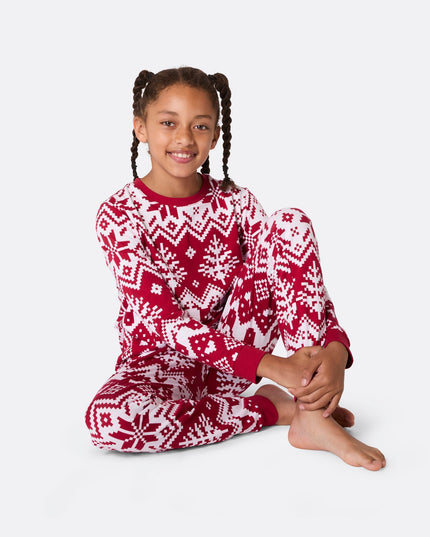 Roter Weihnachtsstrickpyjama für Kinder