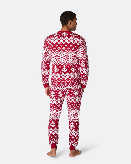 Roter Weihnachtsstrickpyjama für Herren