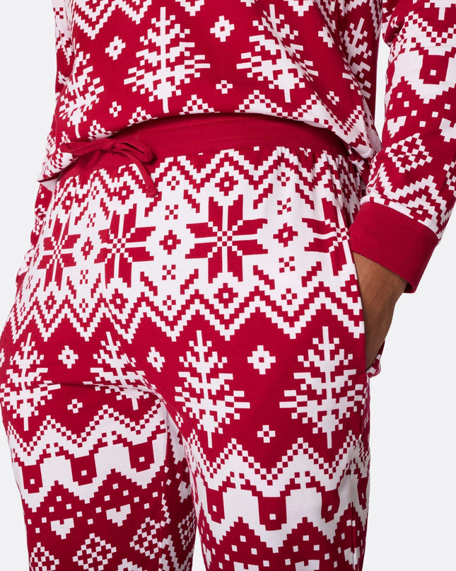 Roter Weihnachtsstrickpyjama für Herren