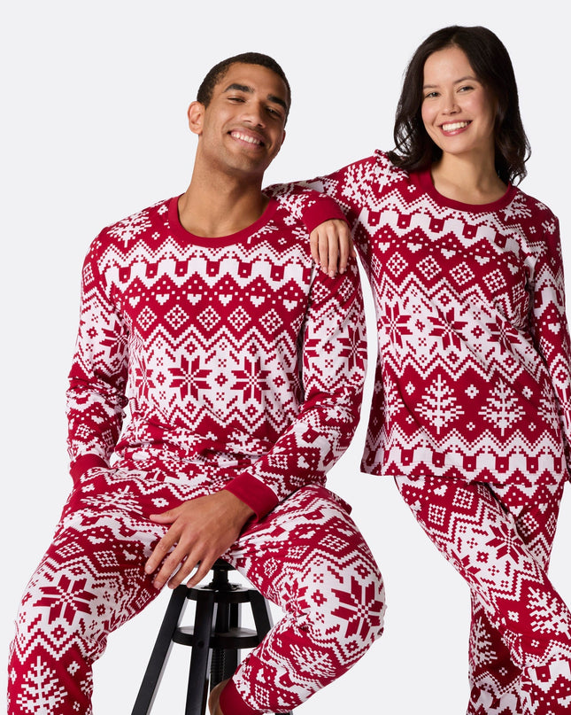 Women's Red Knit Christmas Pajamas