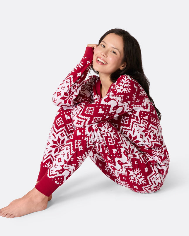 Women's Red Knit Christmas Pajamas