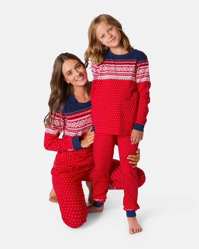 Marius roter Pyjama für Damen – Weihnachts- und Ganzjahresstil