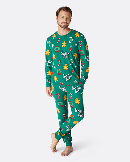 Men's Green Hohoho Christmas Pyjamas
