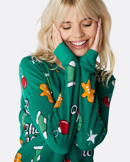 Women's Green Hohoho Christmas Pajamas