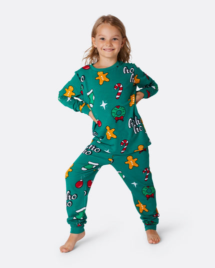 Kids' Green Hohoho Christmas Pajamas