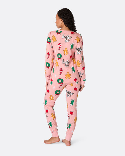 Women's Pink Hohoho Christmas Pyjamas