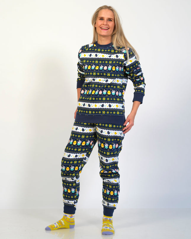 Blauer Oster-Trainingsanzug – Damenstil