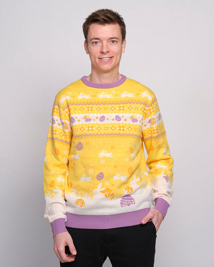 Cute Yellow Easter Sweater for Men