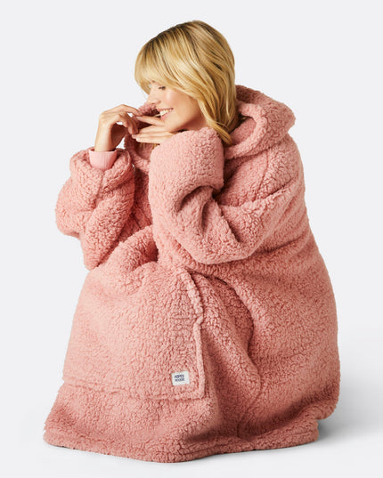 HappyHoodie Pink Sherpa für Erwachsene – Bestseller und Komfort