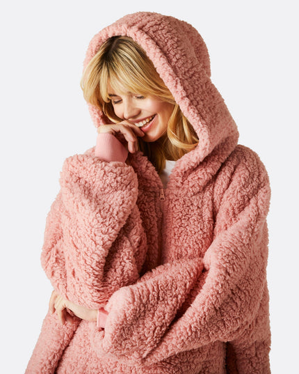 HappyHoodie Pink Sherpa für Erwachsene – Bestseller und Komfort