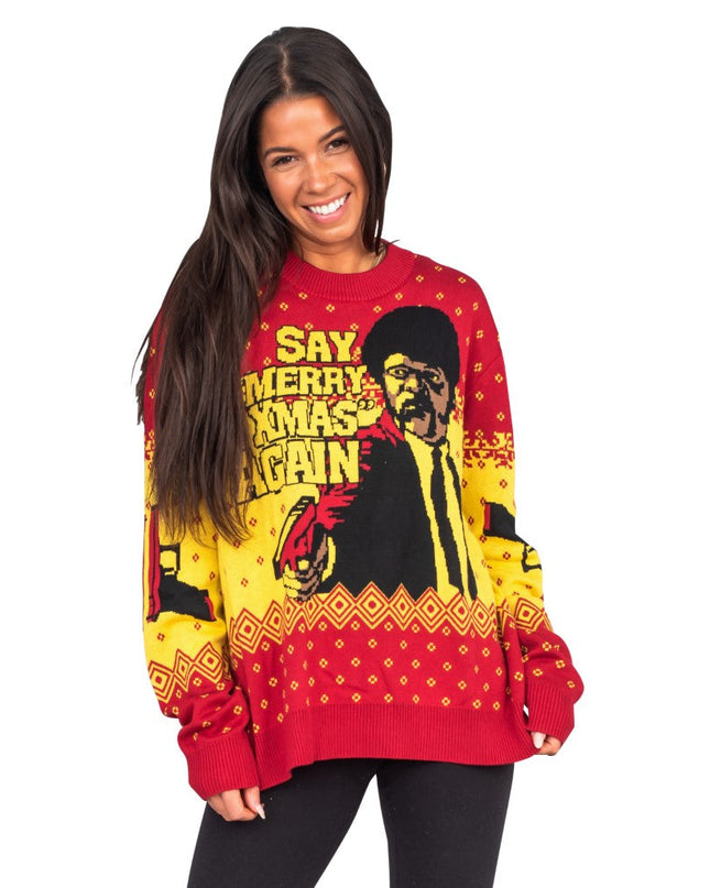 Pulp Fiction Merry Xmas Again Ugly Christmas Sweater