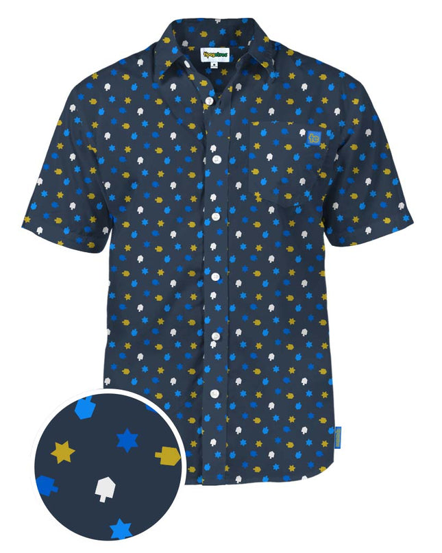 Men's Dreidel Decor Button Down Shirt