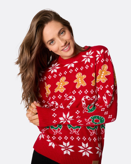 Roter Weihnachtspullover für die ganze Familie