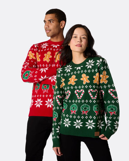 Grüner Weihnachtspullover für Herren – perfekt für die ganze Familie an den Feiertagen