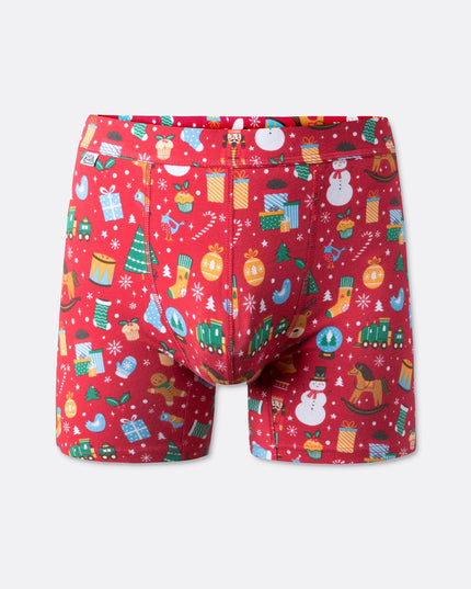 Rote Weihnachtstraum-Boxershorts