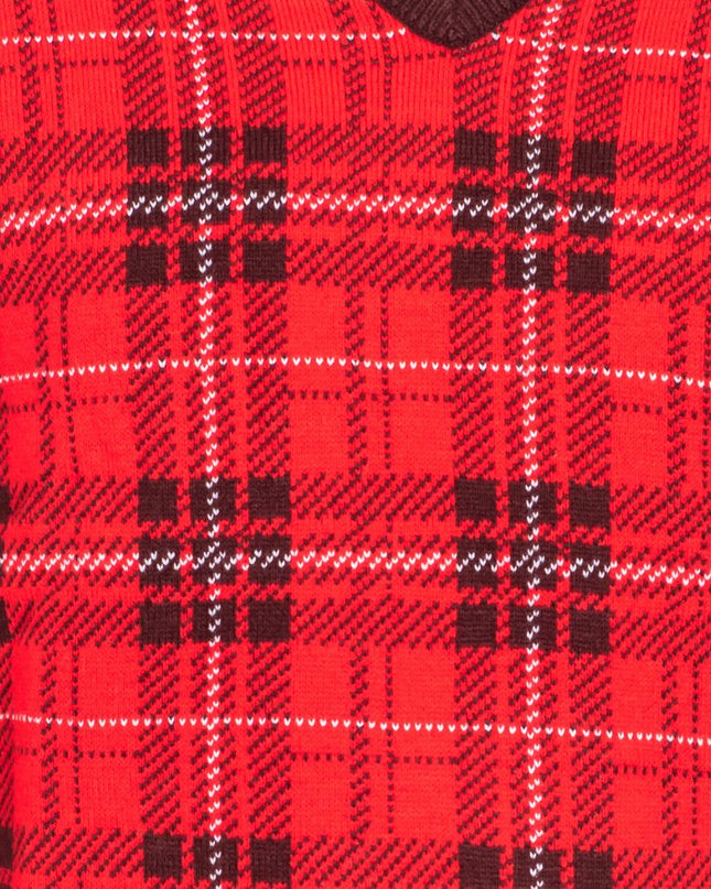 Ugly Sweater Weste mit abnehmbaren Ärmeln und Rentiergeweih