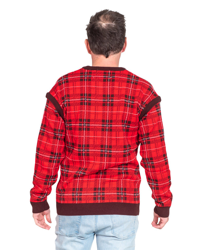 Ugly Sweater Weste mit abnehmbaren Ärmeln und Rentiergeweih