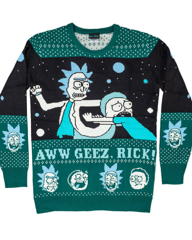 Rick-und-Morty-Pullover für Damen mit dem Aufdruck „Aww Geez, Rick“