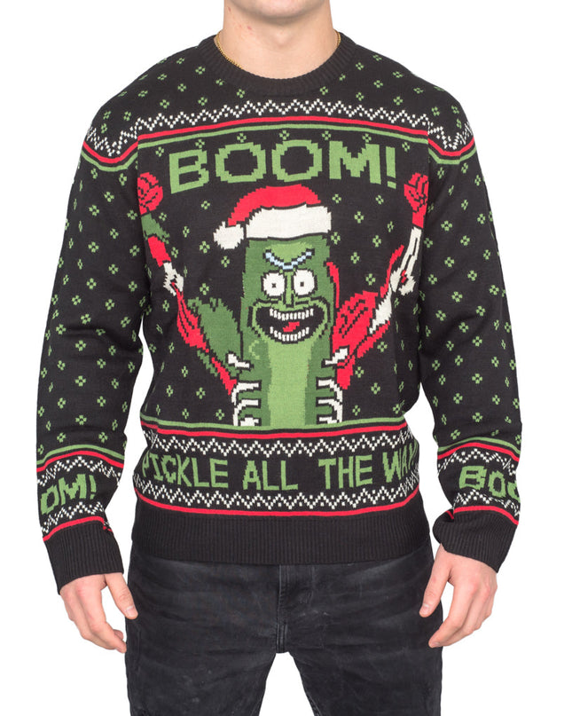 Rick und Morty PickleRick Weihnachtspullover mit Lichtern