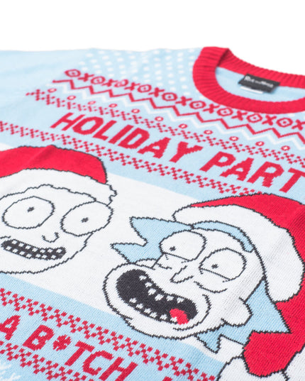 Rick und Morty hellblauer Weihnachtspullover
