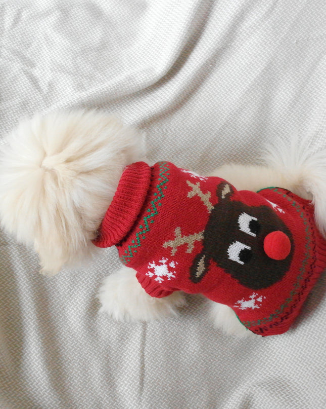 Red 3D Dog Christmas Sweater