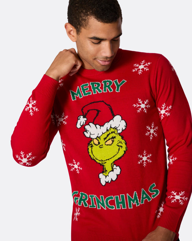 Weihnachtspullover für Herren mit dem Aufdruck „Merry Grinchmas“
