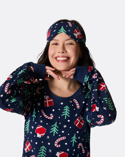 Blue Christmas Monster Sleep Mask