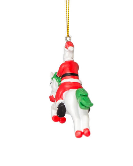 Weihnachtsbaumschmuck mit Einhorn und Weihnachtsmann