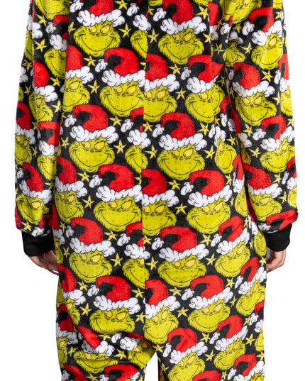 dem Grinch-Pyjama-Overall mit Weihnachtsmannmütze für Damen und Herren und