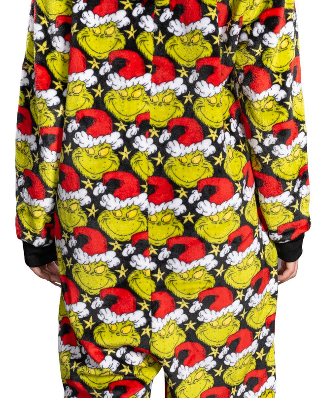 dem Grinch-Pyjama-Overall mit Weihnachtsmannmütze für Damen und Herren und