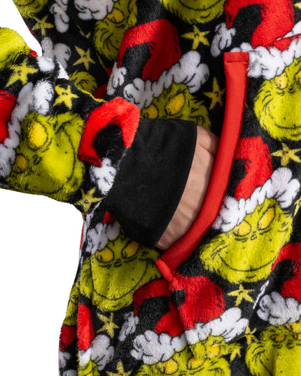 dem Grinch-Pyjama-Overall mit Weihnachtsmannmütze für Damen und Herren und