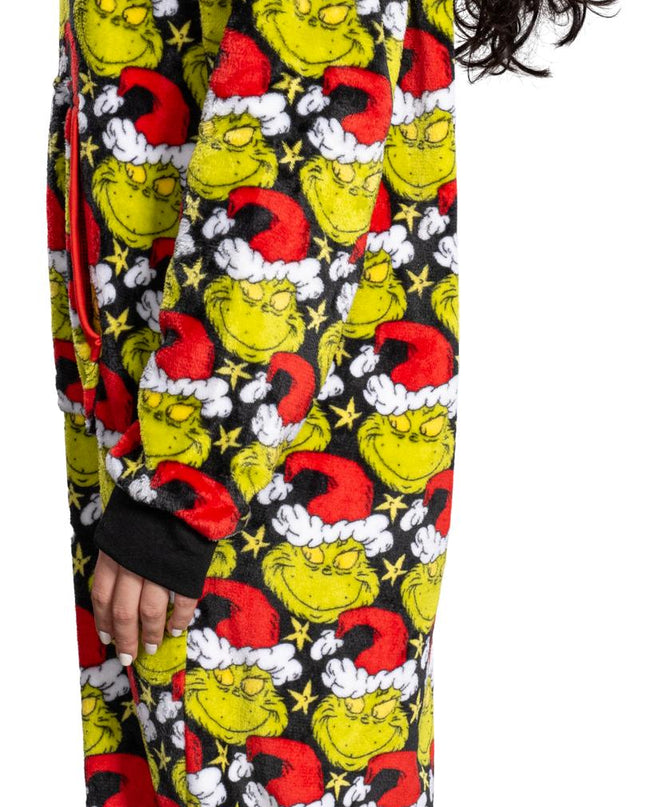 dem Grinch-Pyjama-Overall mit Weihnachtsmannmütze für Damen und Herren und