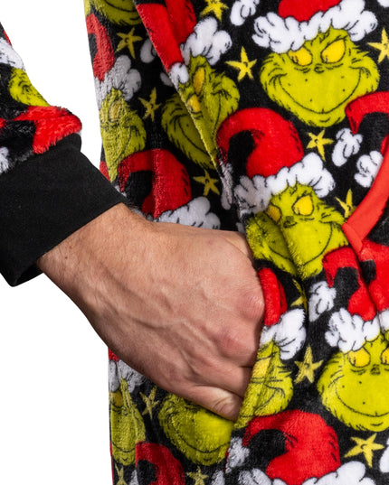 dem Grinch-Pyjama-Overall mit Weihnachtsmannmütze für Damen und Herren und