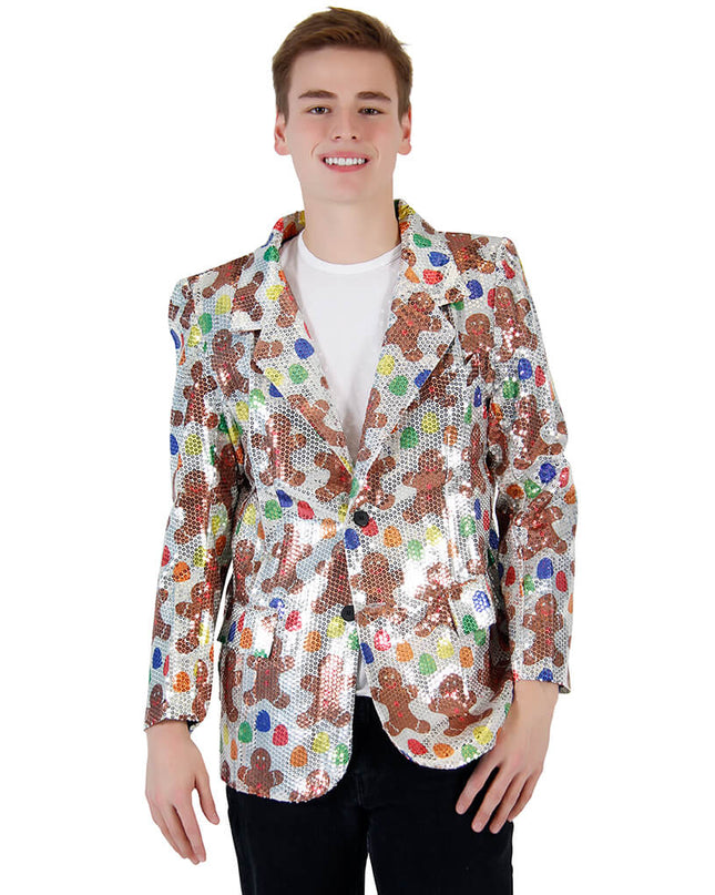 Sequin Gingerbread Man Blazer Jacket