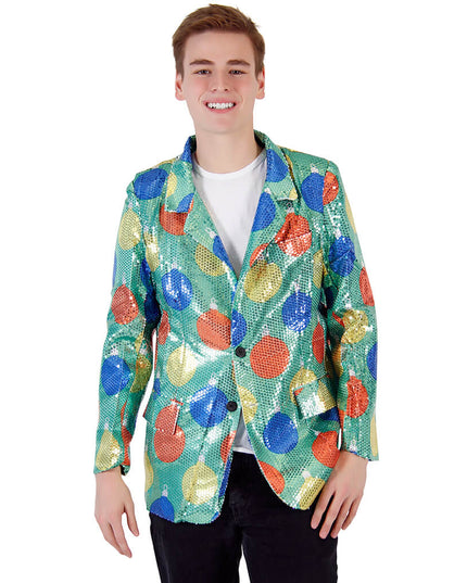 Paillettenornamente, hässlicher Weihnachtsblazer