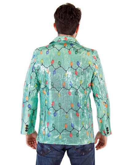Pailletten-Weihnachtslichter-Blazer-Jacke