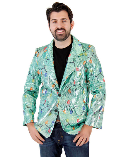 Pailletten-Weihnachtslichter-Blazer-Jacke