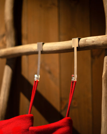 Silberner Weihnachtsstrumpfaufhänger