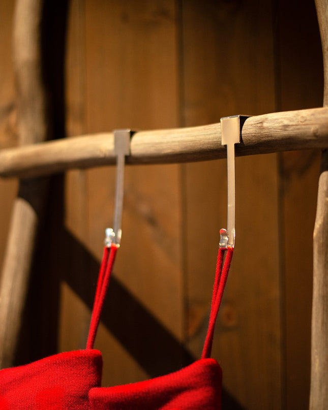 Silberner Weihnachtsstrumpfaufhänger