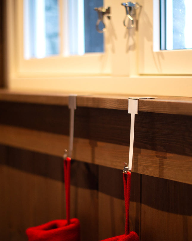 Silberner Weihnachtsstrumpfaufhänger