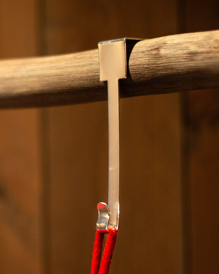 Silberner Weihnachtsstrumpfaufhänger