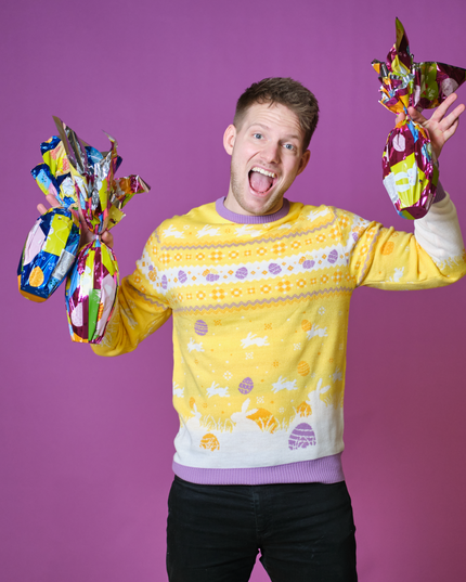 Cute Yellow Easter Sweater for Men